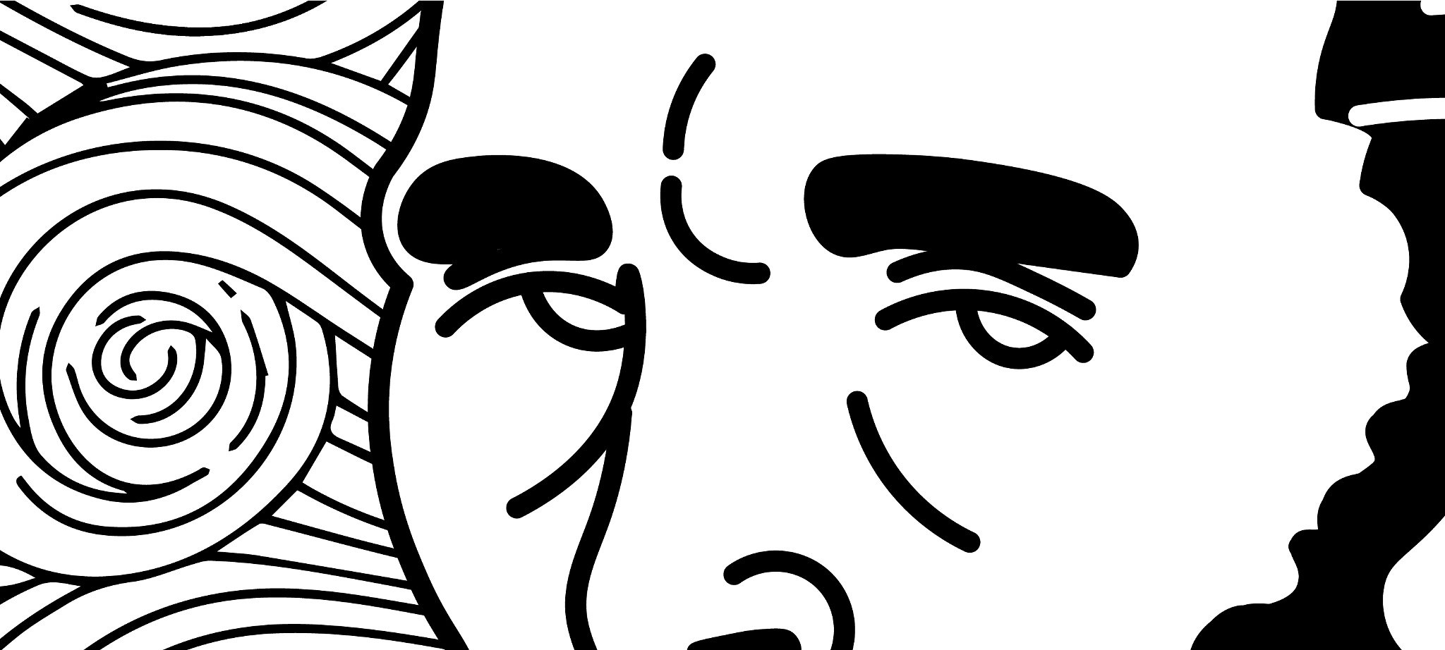 Expressive Van Gogh line pattern and portrait detail