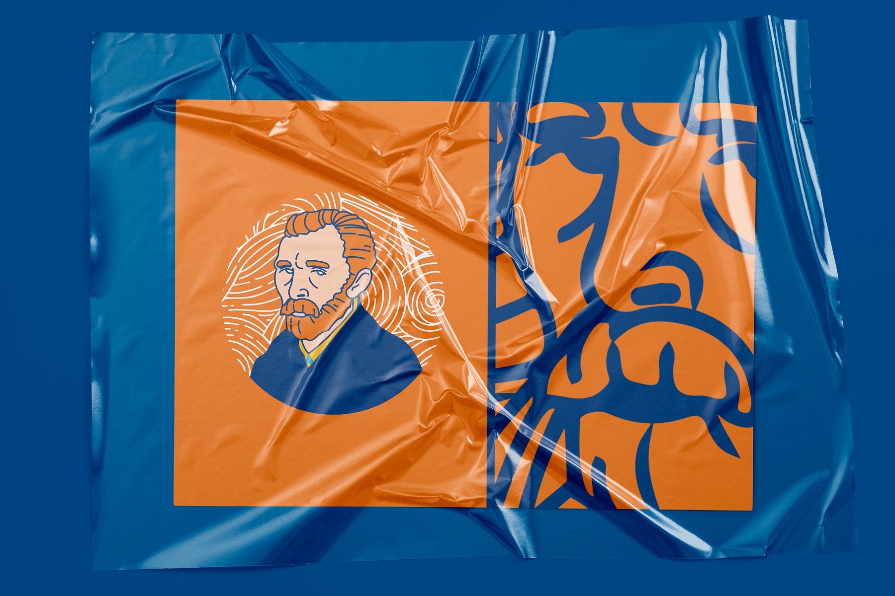 Blue and orange branded Van Gogh Museum bag